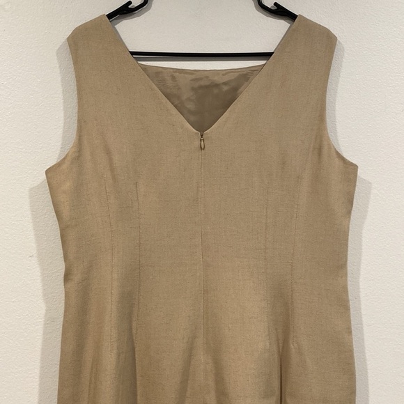 Kasper ASL Petite Tank A-Line Sage Green Linen Pencil Dress - Size 14P - Picture 5 of 8
